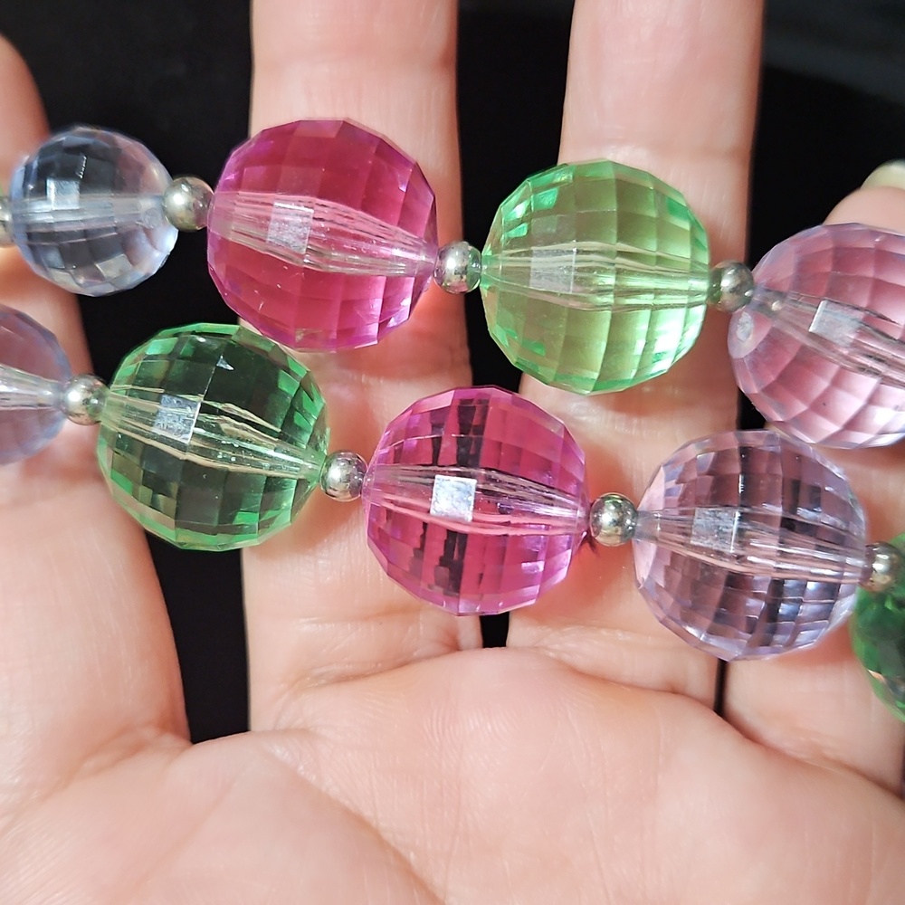 Vintage Coro Lucite Multicolor Beaded Necklace - Picture 4 of 5